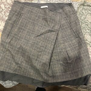 Ann Taylor Charcoal Checkered Mini Skirt